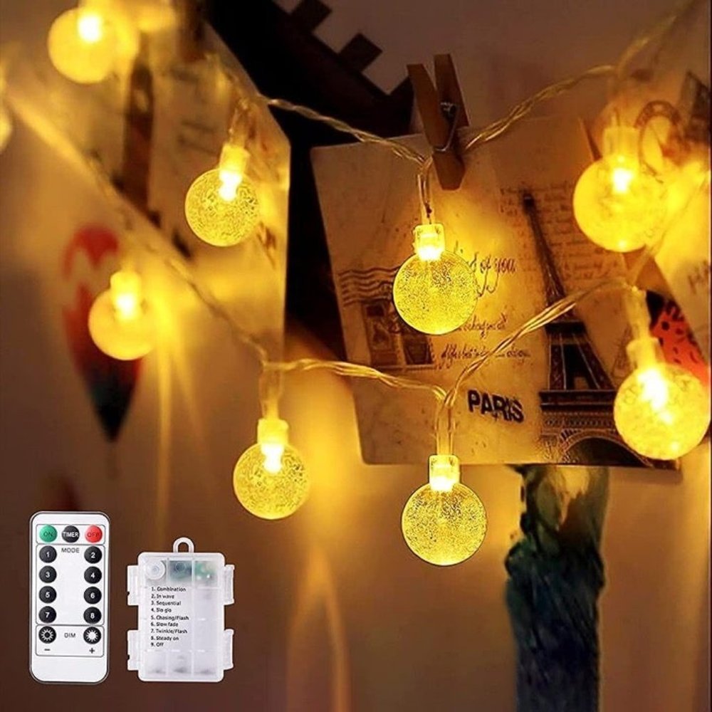 Outdoor String Lights Globe Fairy Lights Battery Operated